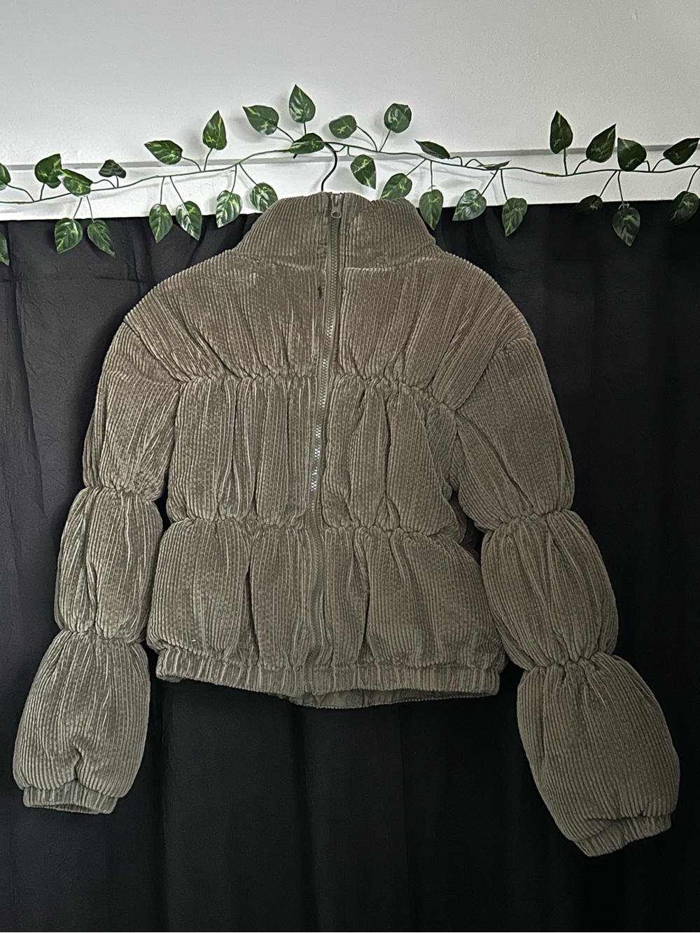Steve Madden Olive Corded Puffer Jacket